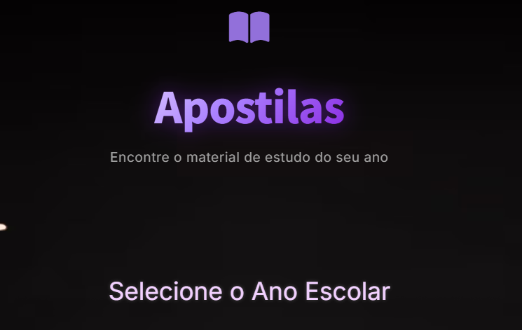 Interface da plataforma Apostilas