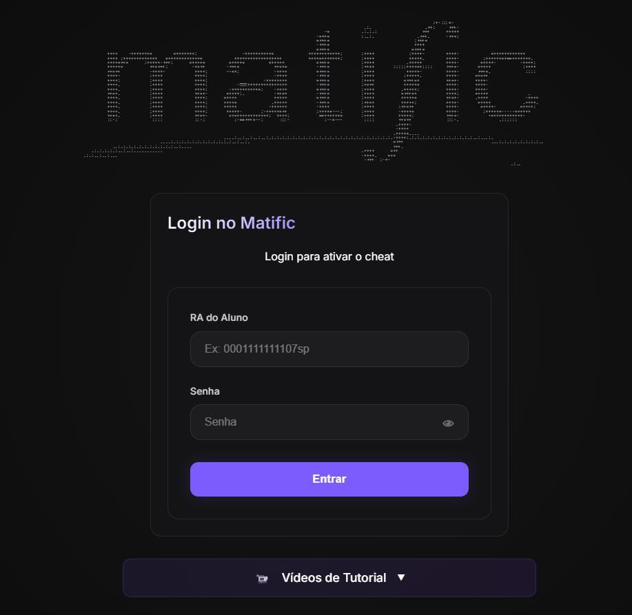 Interface da plataforma Matific